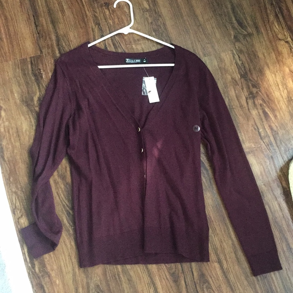 New York & Co cardigan in maroon - M